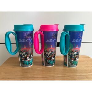 Walt Disney World 2024 Parks Resort Refillable Mugs Set of Three Light Use